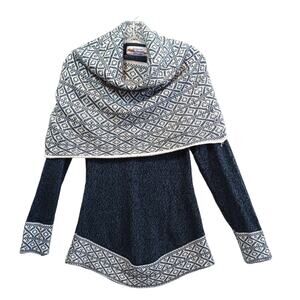 Creaciones Alpa Peru Lana De Alpaca Sweater Size S Long Sleeve Cape Collar Cozy